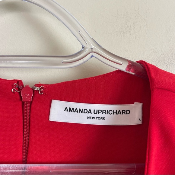 Amanda Uprichard Mckenna Red Lace Up Flounce Hem Dress - Picture 6 of 10